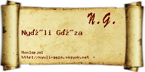 Nyúli Géza névjegykártya