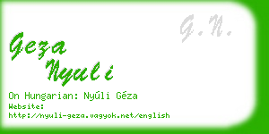 geza nyuli business card