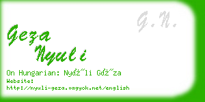 geza nyuli business card